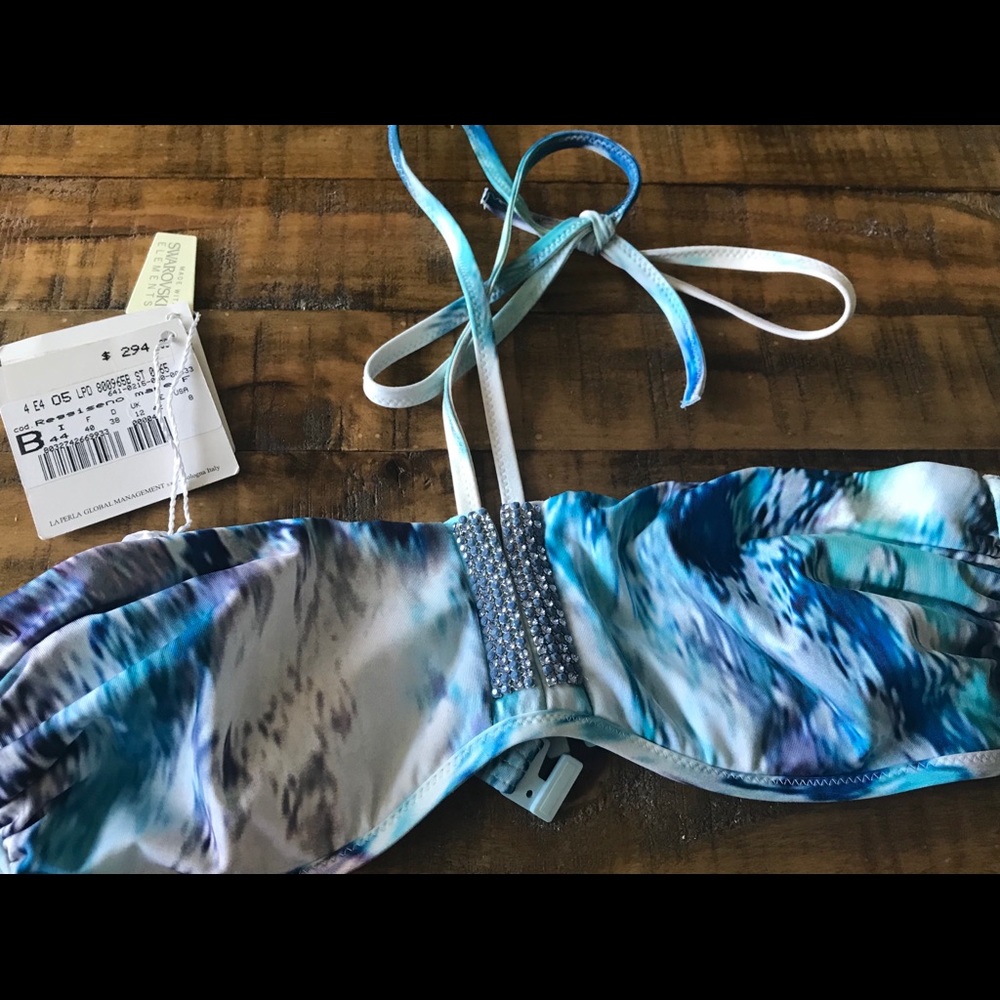 La Perla bandeau Swarovski bikini top and bottoms